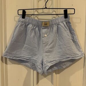 Oddli Light Blue Gingham Classic Boxers - Extra Small / Small